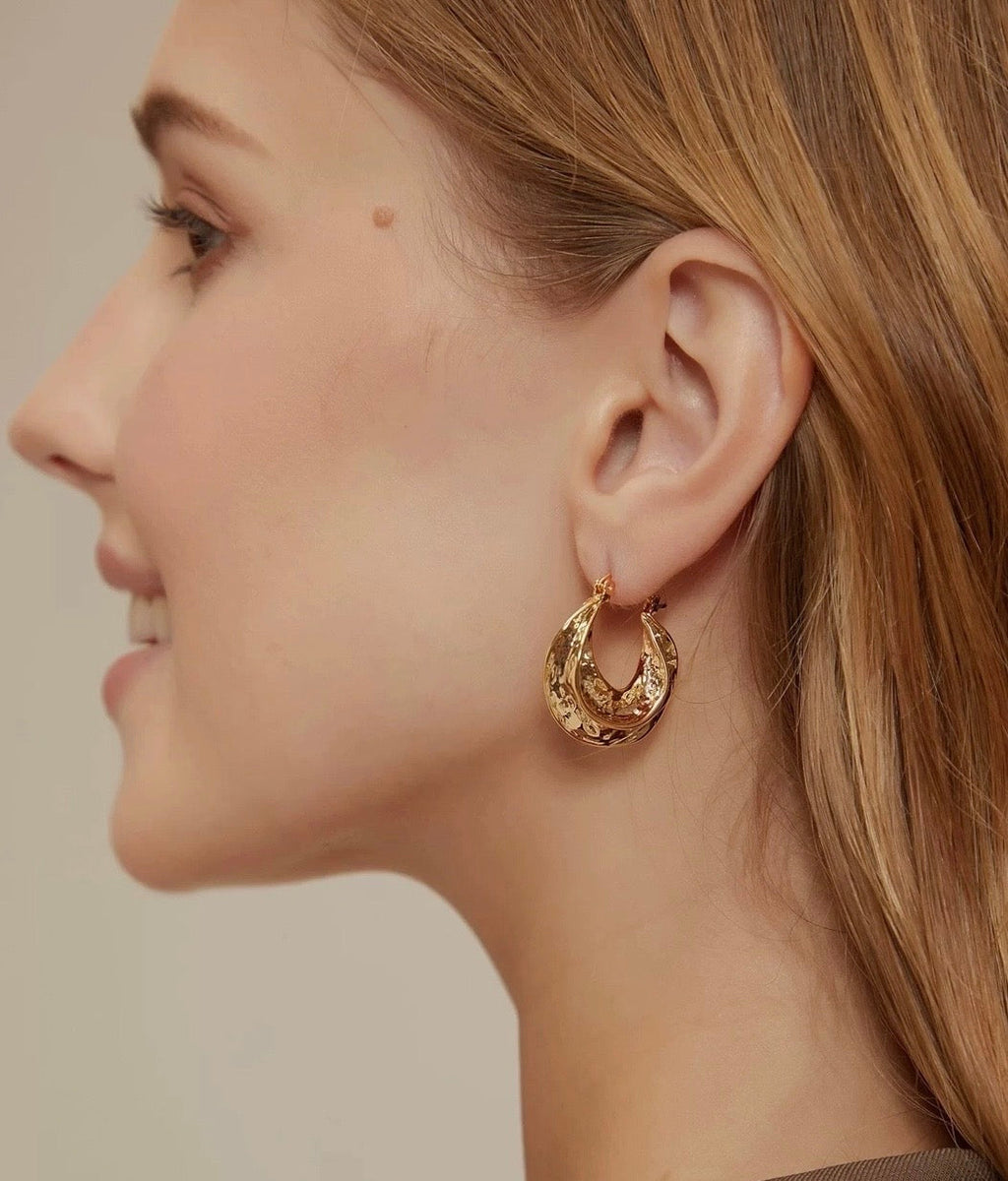 Sella hoop Earring - Demifine 18KT Gold Plated