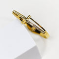 Diamond Studded Nail Cuff Bracelet - Demifine 18KT Gold Plated