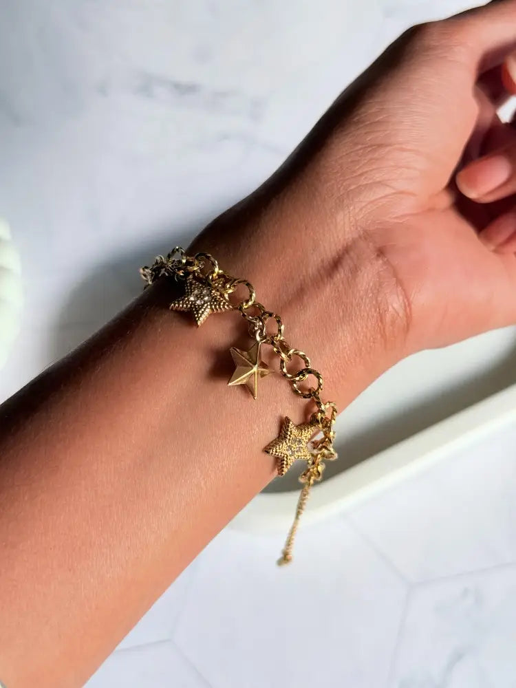Celestial Dreams Multicharm Bracelet - Demifine 18KT Gold Plated