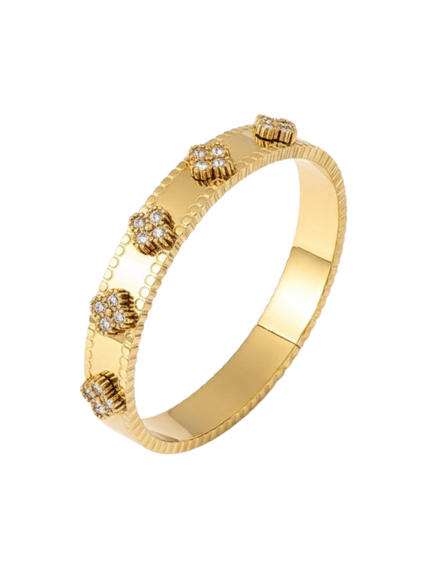 Clover Reverie Cuff Bracelet - Demifine 18KT Gold Plated