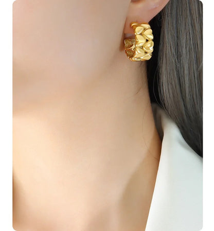 Heart's Desire Stud Earrings -18KT Gold Plated