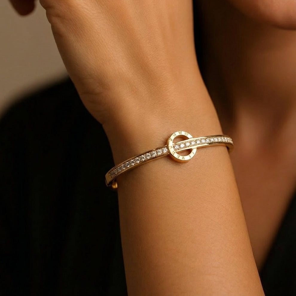 The Infinity Dial Cuff Bracelet - 18KT Gold Plated