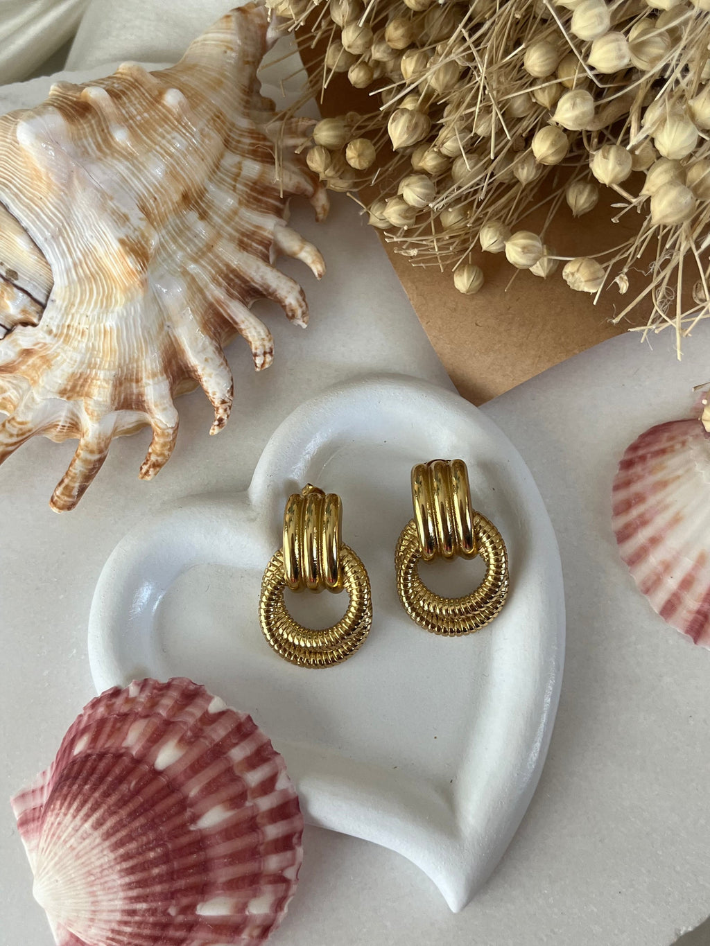 Ella Stud Earrings -18KT Gold Plated