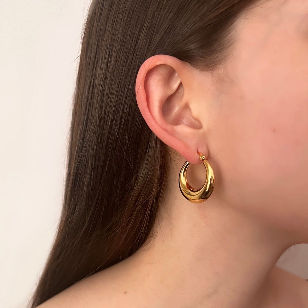 Classic Round Hoop Earrings - Demifine 18KT Gold Plated