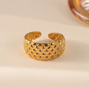 Geometric Style Statement Ring - Demifine 18KT Gold Plated