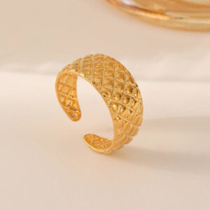 Geometric Style Statement Ring - Demifine 18KT Gold Plated