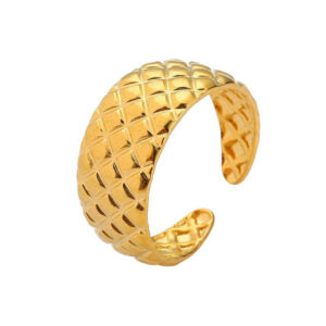 Geometric Style Statement Ring - Demifine 18KT Gold Plated