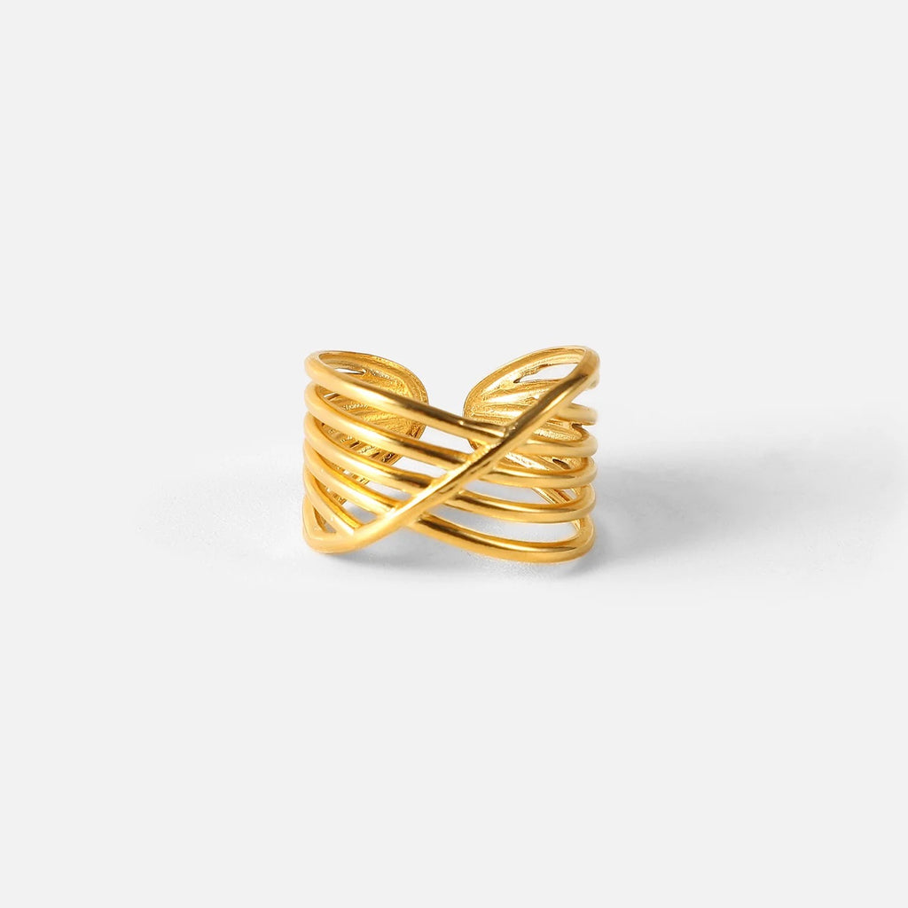 Regal Ridge Statement Ring - Demifine 18KT Gold Plated
