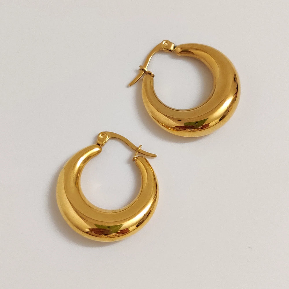 Classic Round Hoop Earrings - Demifine 18KT Gold Plated