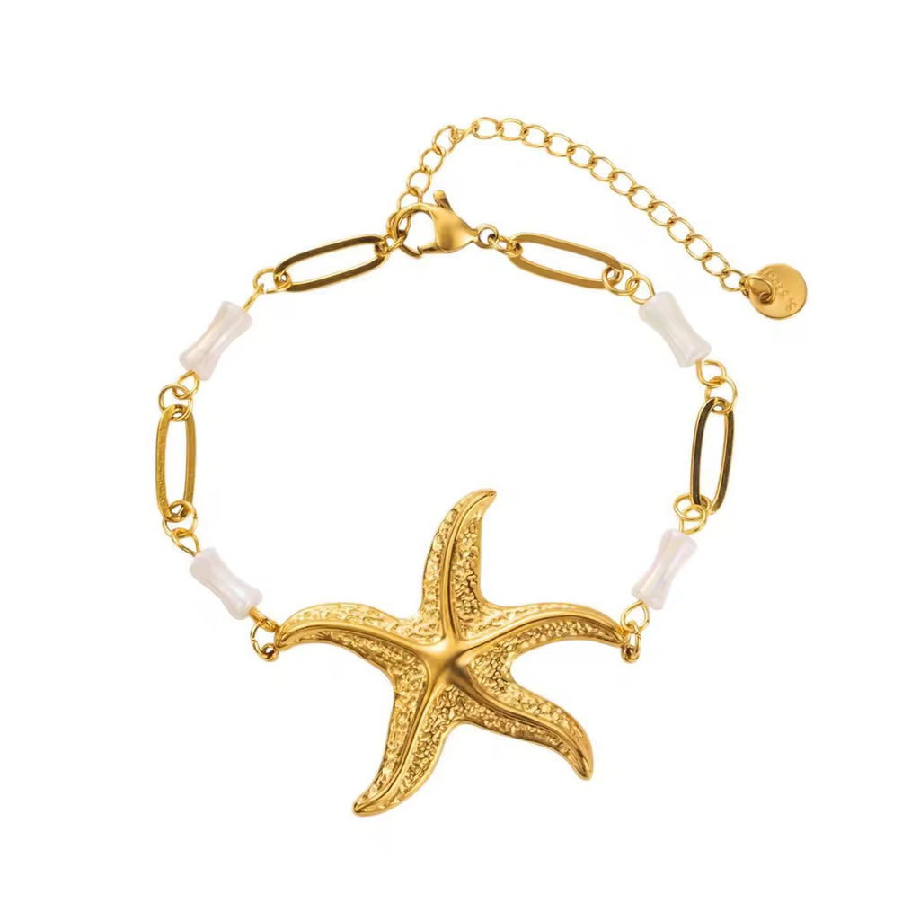 Starfish MOP Bracelet- Demifine 18KT Gold Plated