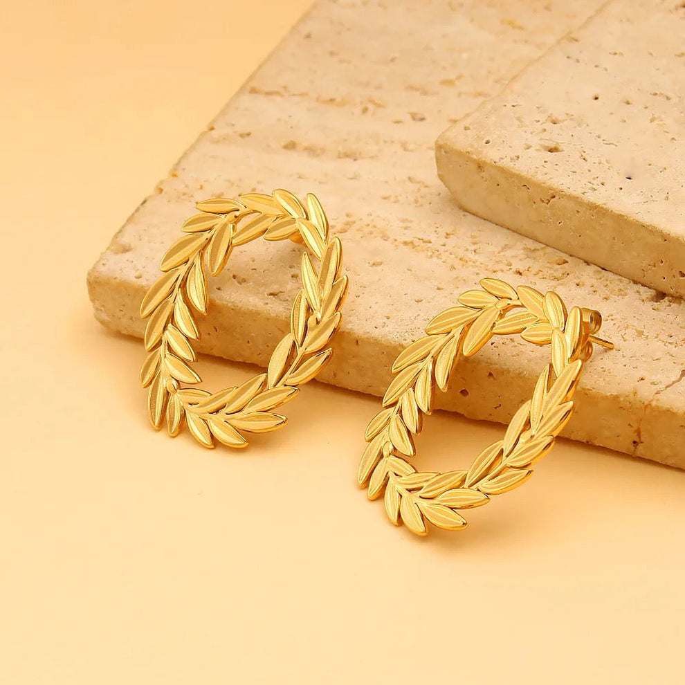 Floral Hoop Earring - Demifine 18KT Gold Plated