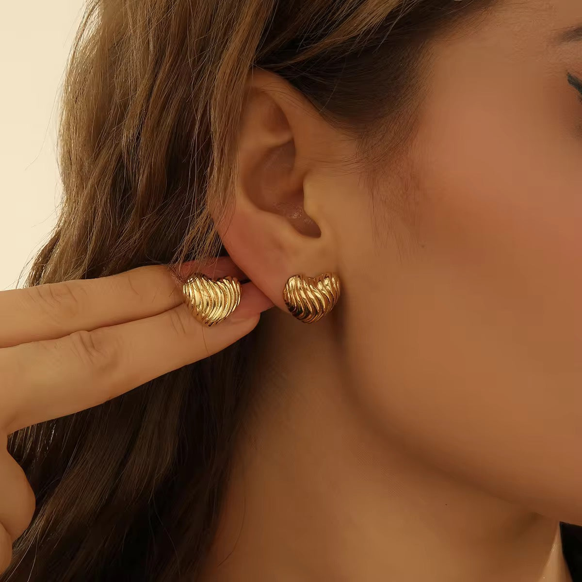 Mini Heart Gold Plated Antitarnish Stud Earring