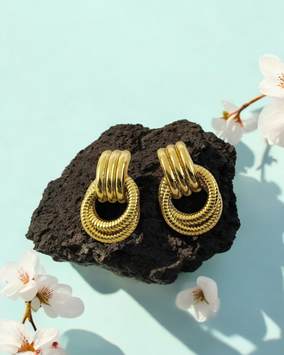 Ella Stud Earrings -18KT Gold Plated