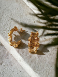 Ruffled Chunky Hoop Earrings - Demifine 18KT Gold Plated