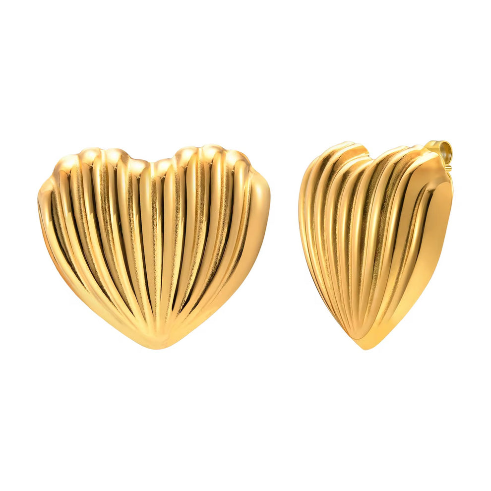 Valentine Greenflag Heart Dangling Earring - Demifine 18KT Gold Plated