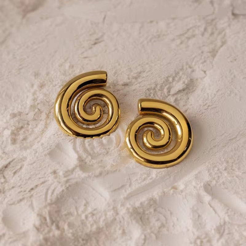Jalebi Baby Spiral Statement Earring - Demifine 18KT Gold Plated