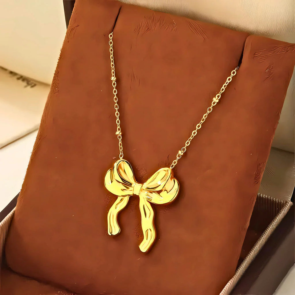 Peek a Bow Pendant -18KT Gold Plated