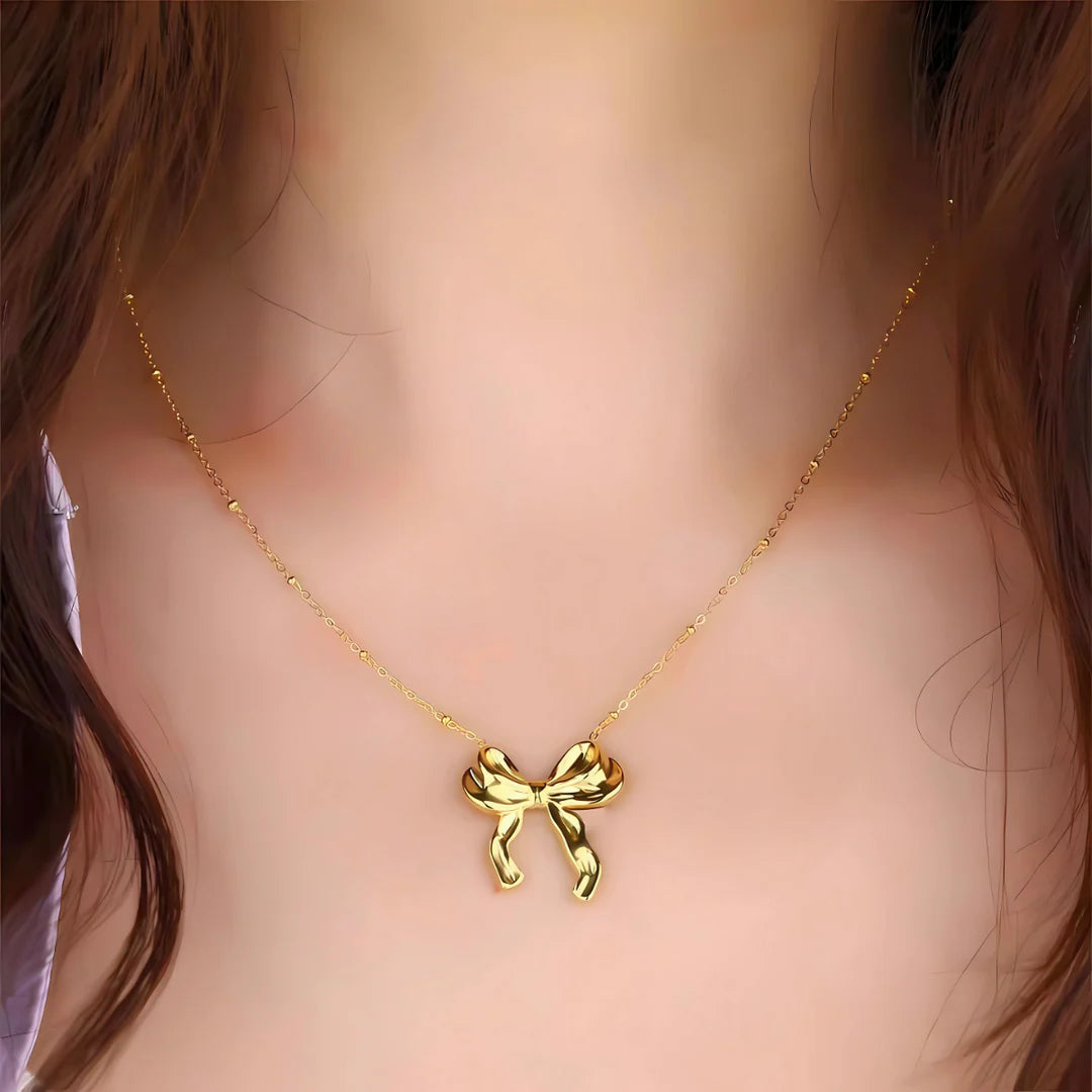 Peek a Bow Pendant -18KT Gold Plated