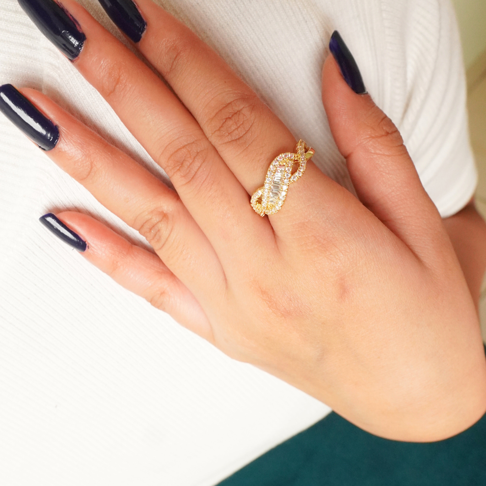 Infinite Promises Love Zirconia Ring - Demifine 18KT Gold Plated