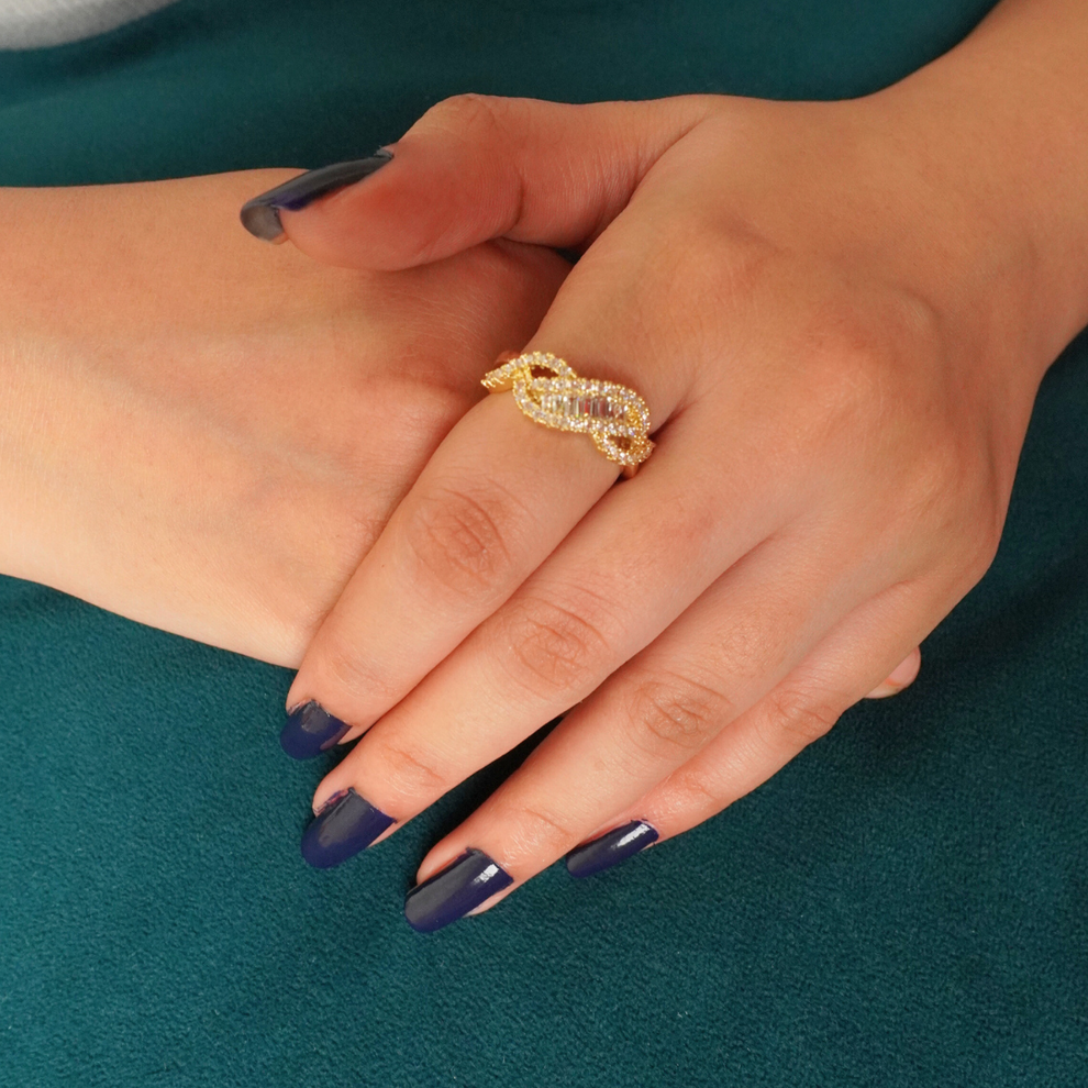 Infinite Promises Love Zirconia Ring - Demifine 18KT Gold Plated