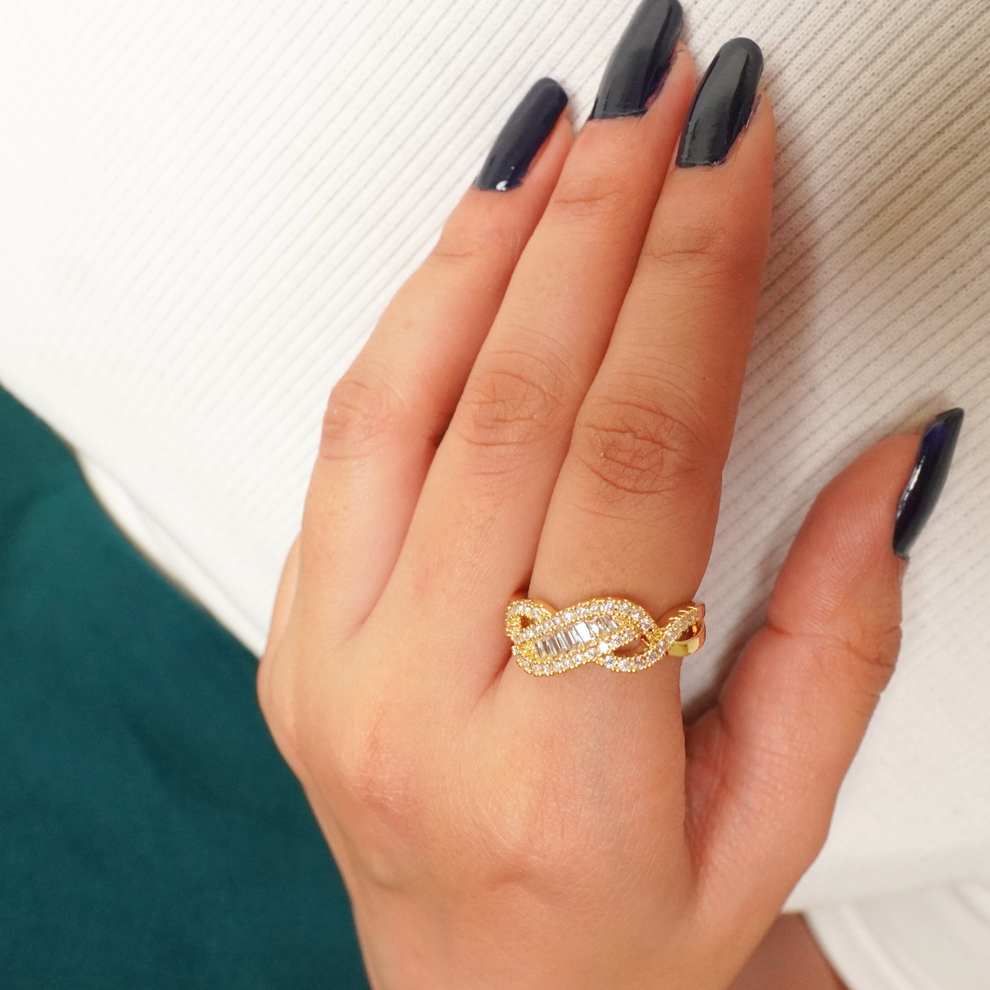 Infinite Promises Love Zirconia Ring - Demifine 18KT Gold Plated