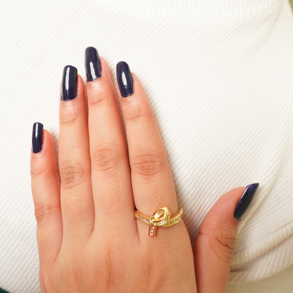 Zirconia Regal Bow Ring - Demifine 18KT Gold Plated