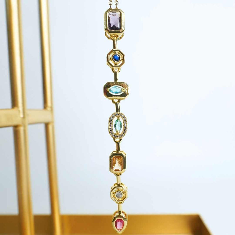 The Prism Drop Linear Pendant - 18Kt Gold Plated
