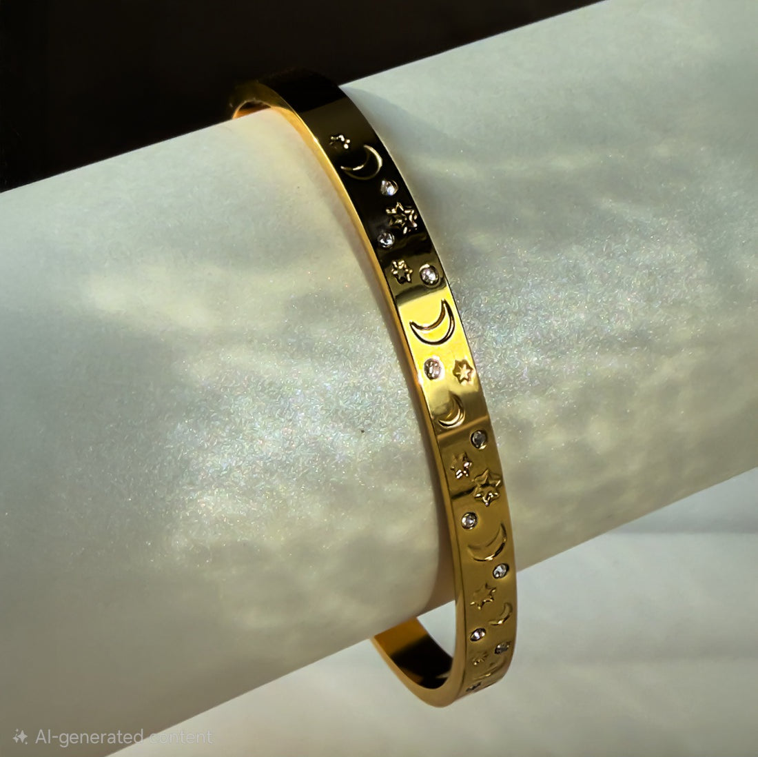 Celestial Starry Night Cuff Bracelet - Demifine 18KT Gold Plated