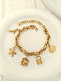 Clover Multicharm Bracelet - Demifine 18KT Gold Plated