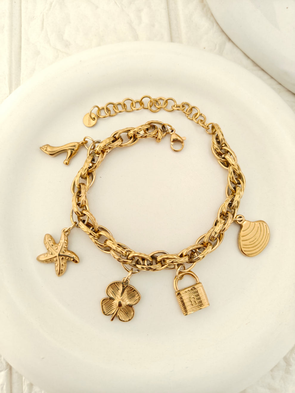 Clover Multicharm Bracelet - Demifine 18KT Gold Plated