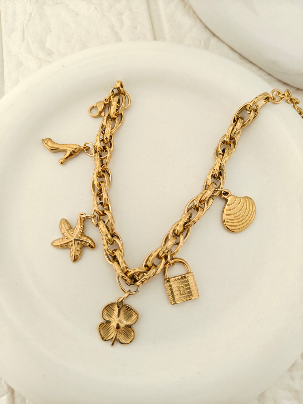 Clover Multicharm Bracelet - Demifine 18KT Gold Plated