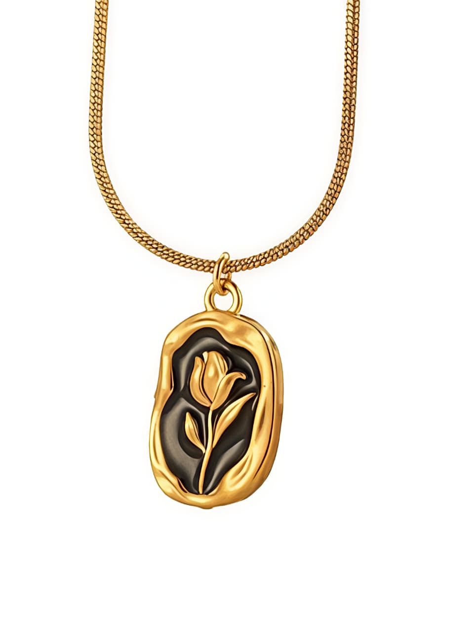 Rose Art Pendant- 18KT Gold Plated