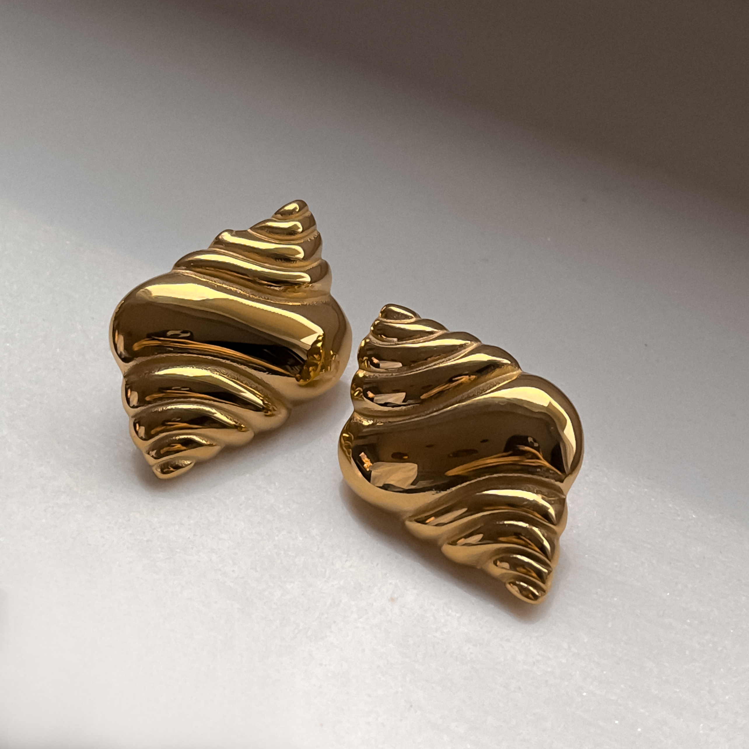 Textured Croissant Statement Earring - Demifine 18KT Gold Plated