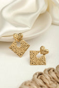 Piece of My Heart Stud Earrings -18KT Gold Plated