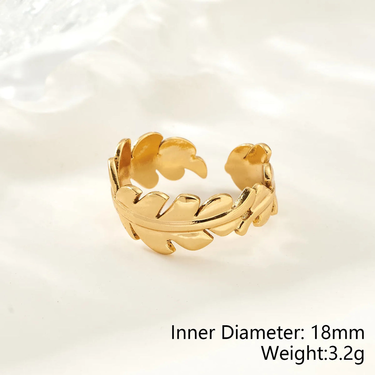 Laureal Leaf Ring -18KT Gold Plated