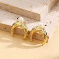 Luna Celestial Pearl Studded Earrings - Demifine 18KT Gold Plated