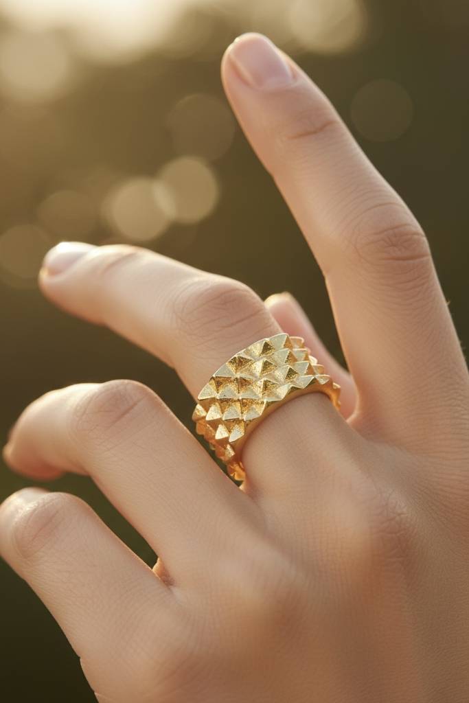 Elara Texture Band Ring - Demifine 18KT Gold Plated