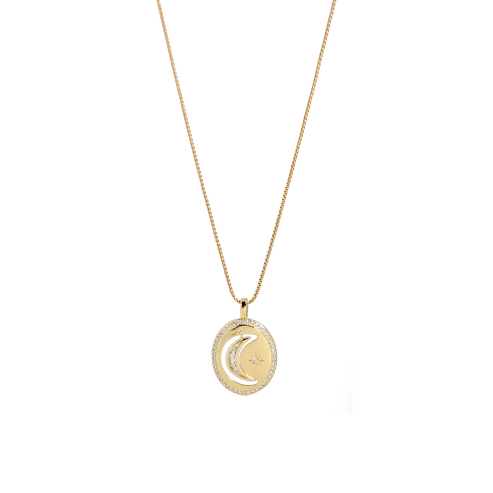 Crecent Moon Pendant - Demifine 18KT Gold Plated