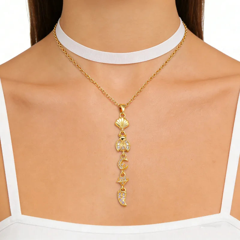 The Tide & Twilight Pendant -18KT Gold Plated