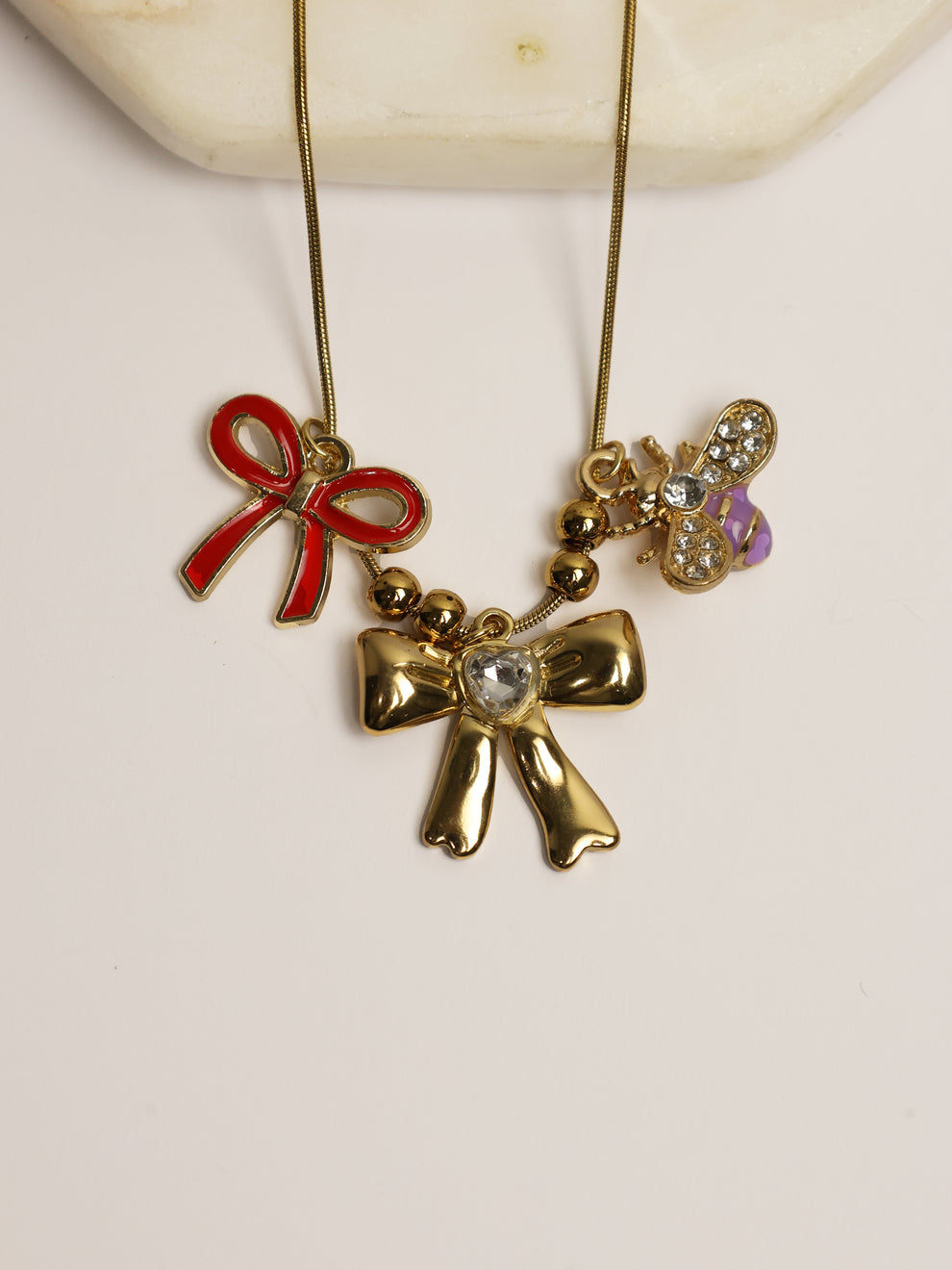 Bow Bee Pendant -18KT Gold Plated