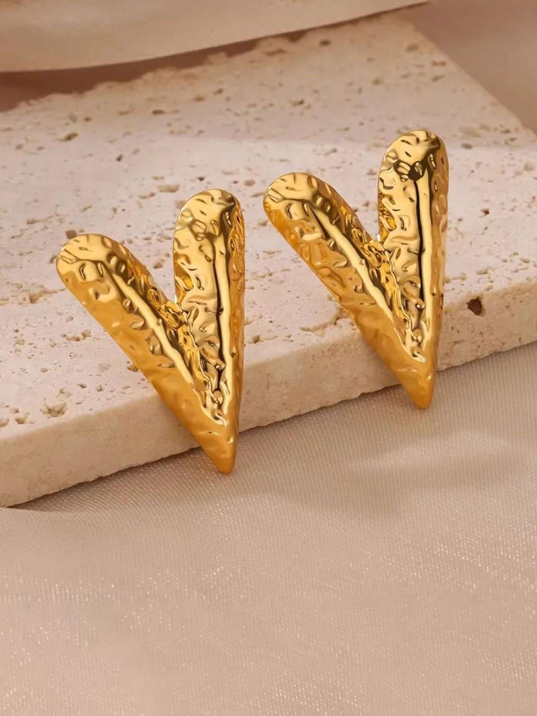 Heart of Gold Statement Earrings - Demifine 18KT Gold Plated
