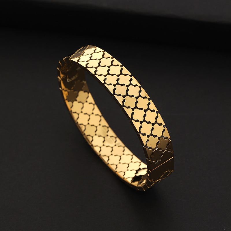 Moroccan Era Statement Cuff Bracelet - Demifine 18KT Gold Plated