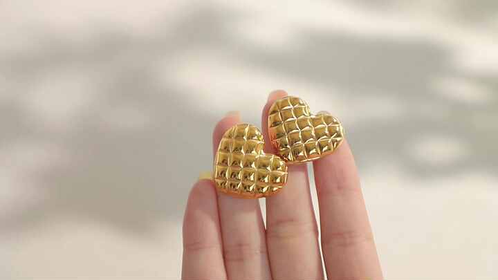 Pierce My Heart Stud Earrings - 18KT Gold Plated