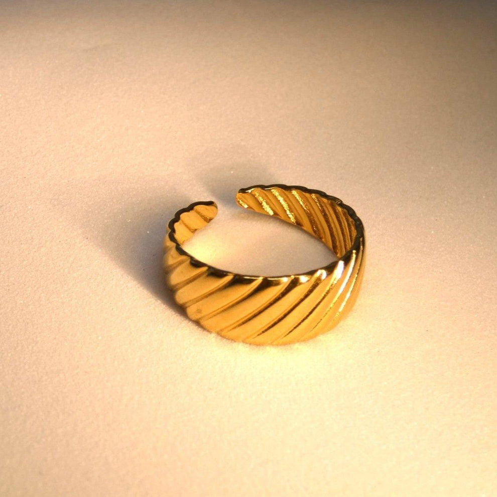 Aurelia Texture Band Ring - Demifine 18KT Gold Plated
