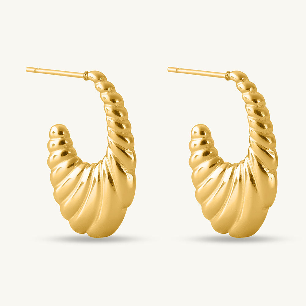 Seashell hoop Earring - Demifine 18KT Gold Plated