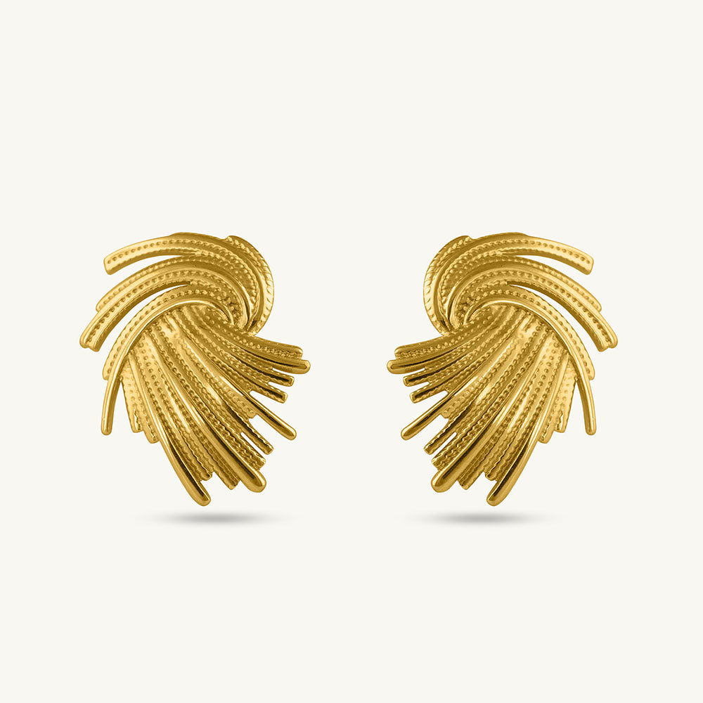 Victoria Swirl Statement Earrings - Demifine 18KT Gold Plated