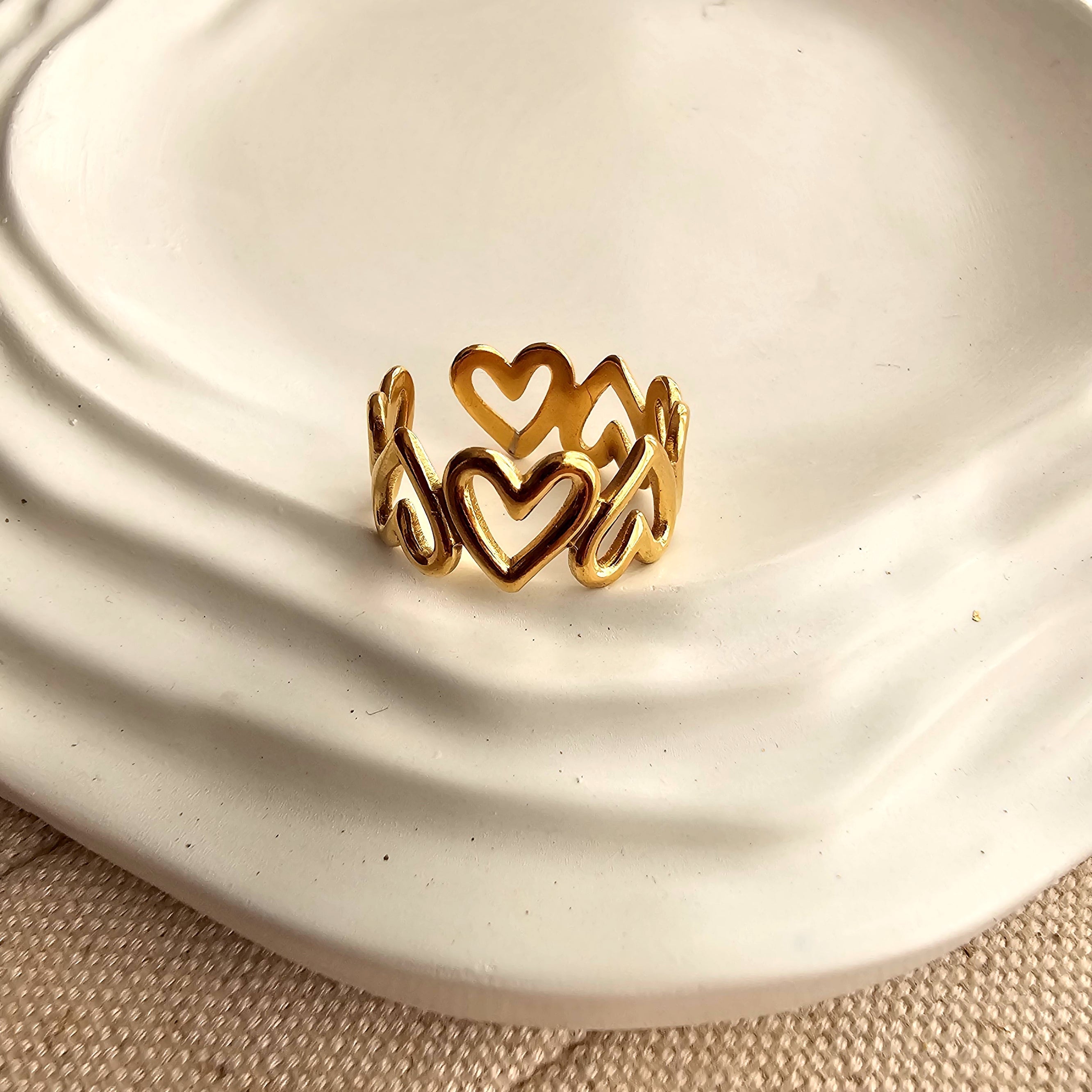 Heart of Gold Statement Ring - Demifine 18KT Gold Plated