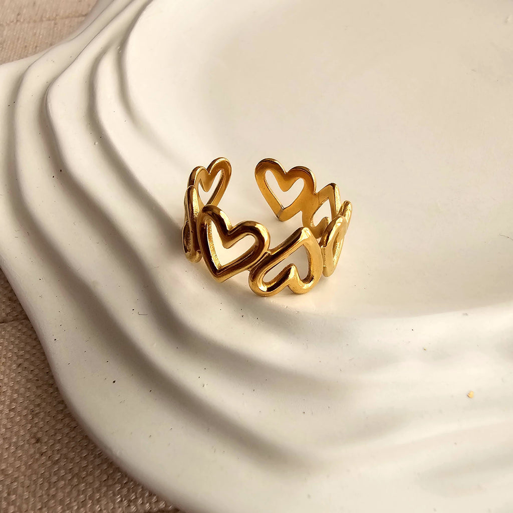 Heart of Gold Statement Ring - Demifine 18KT Gold Plated