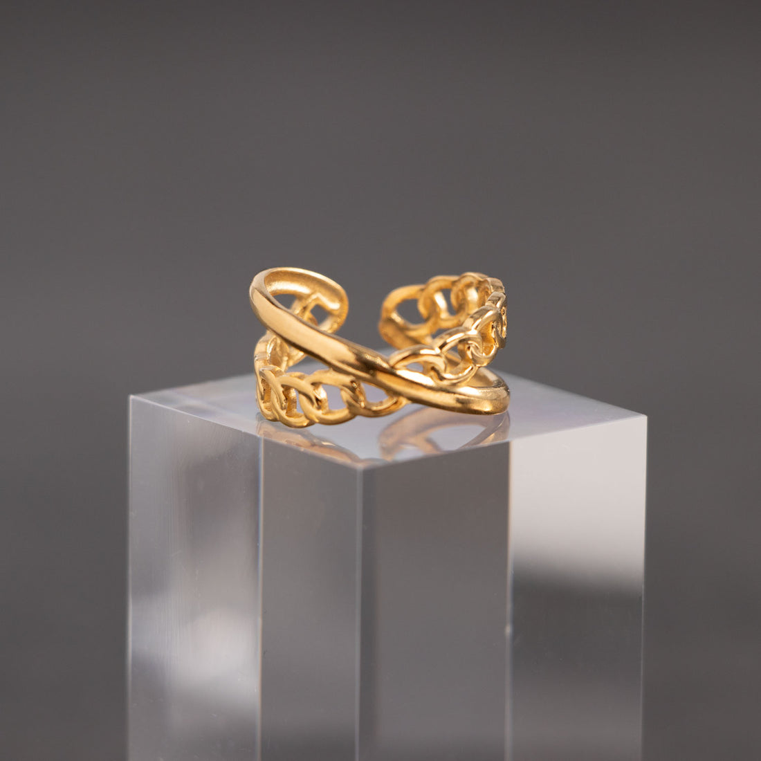 Cris Cross Aurelia Statement Ring - Demifine 18KT Gold Plated
