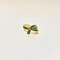 Love Knot Emerald Bow Statement Ring- Demifine 18KT Gold Plated